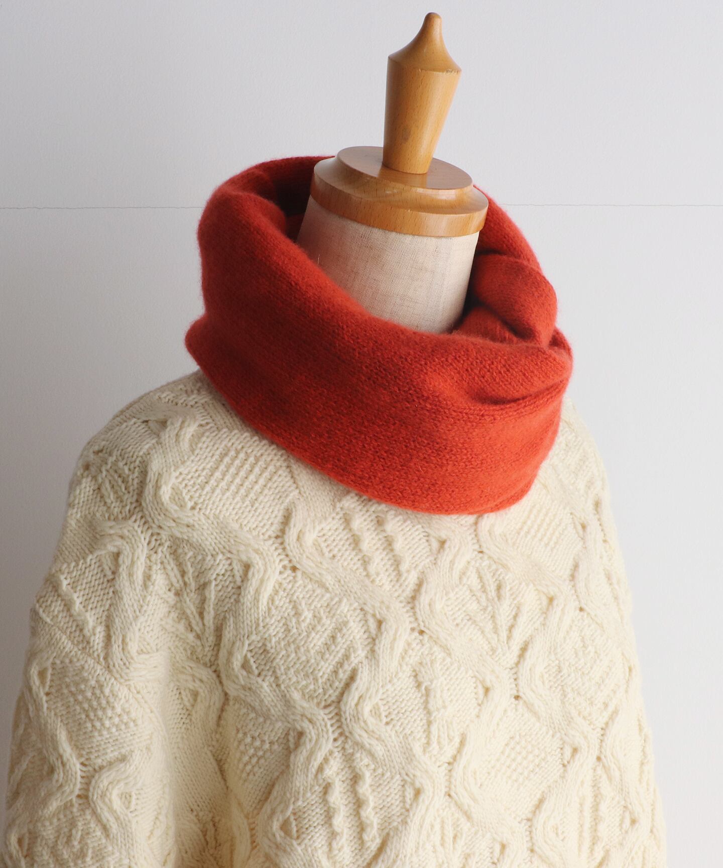 手編み機で編んだ カシミヤセーブルのスヌード 7色 Ad001 And Wool 手編み機で編んだ カシミヤセーブルのスヌード 7色 Ad001 And Wool