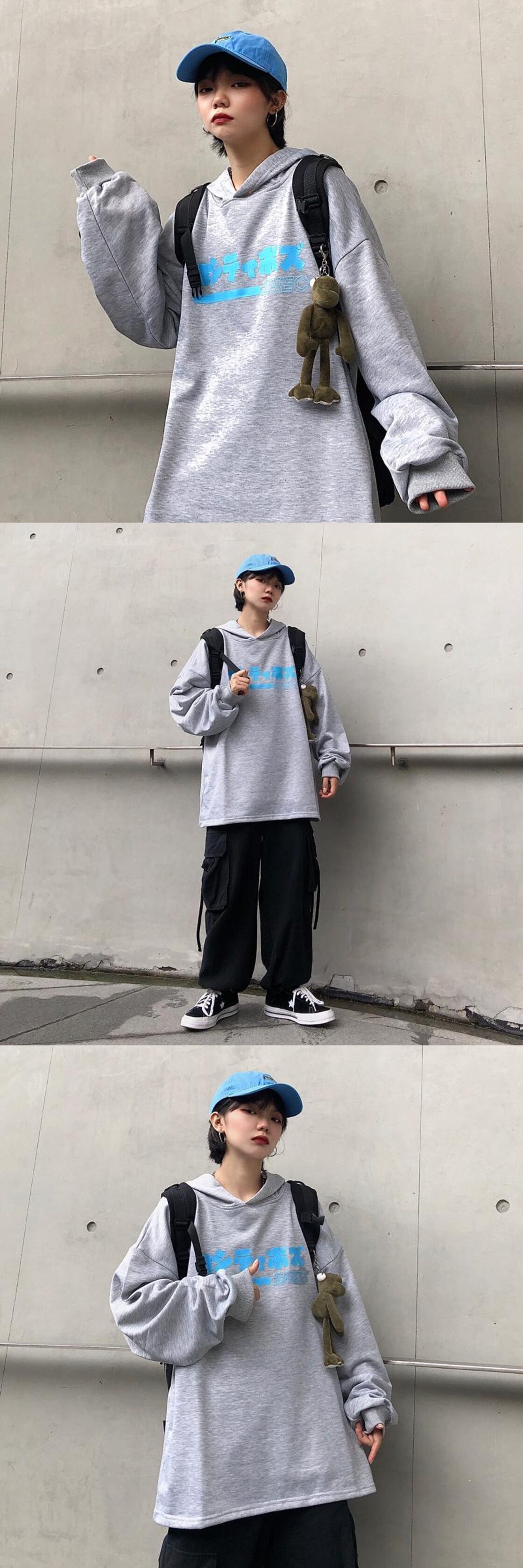 新品 ♡プリントフードセーター 大人女子☆ ストリート ⦿韓国 韓流 
