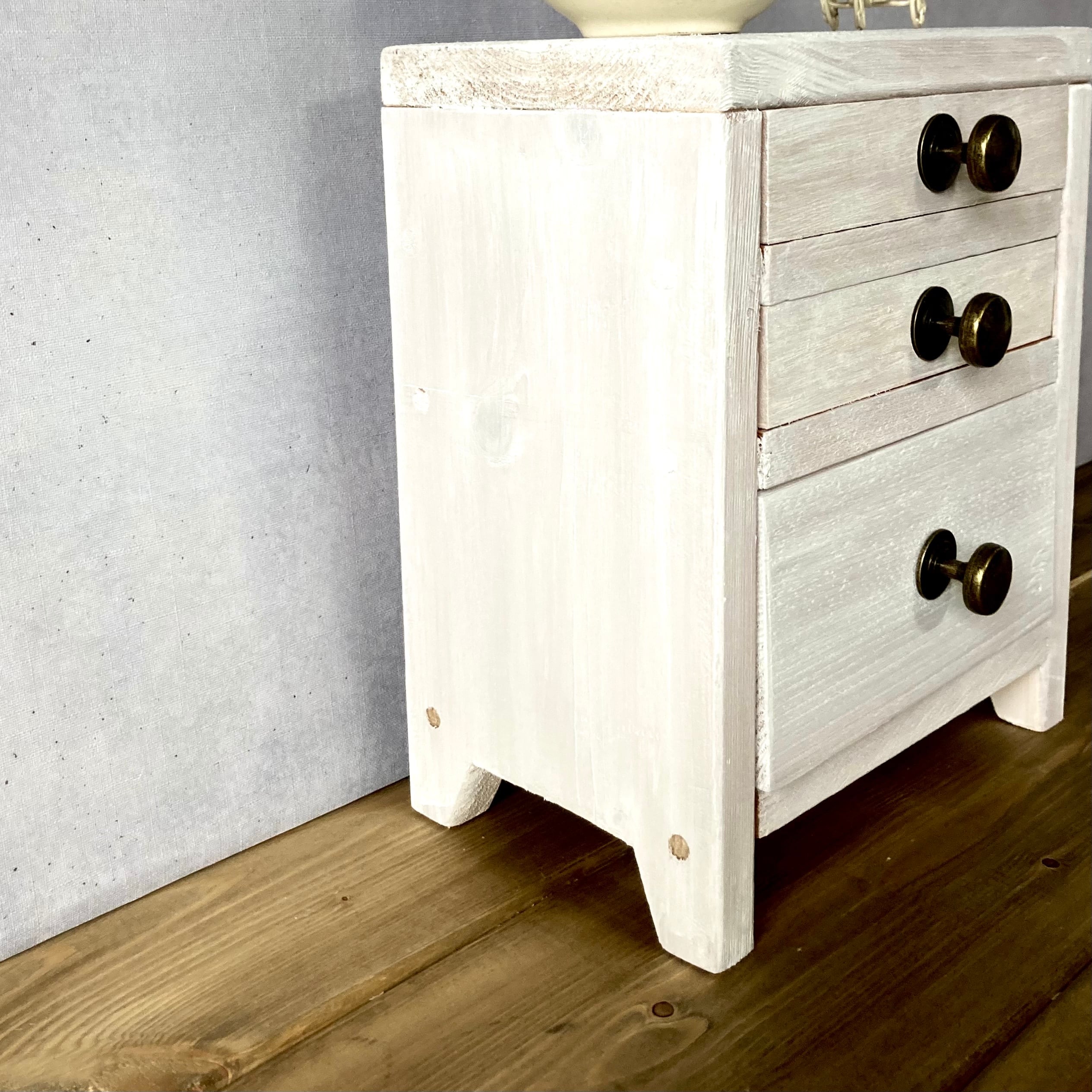 アクセサリーボックス 木製 引き出し7段プラス上段あり 白 ホワイト