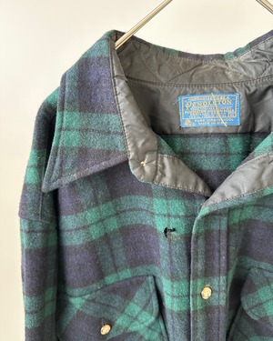 -Pendleton- Vintage 70s XL Wool Check Shirt made in USA