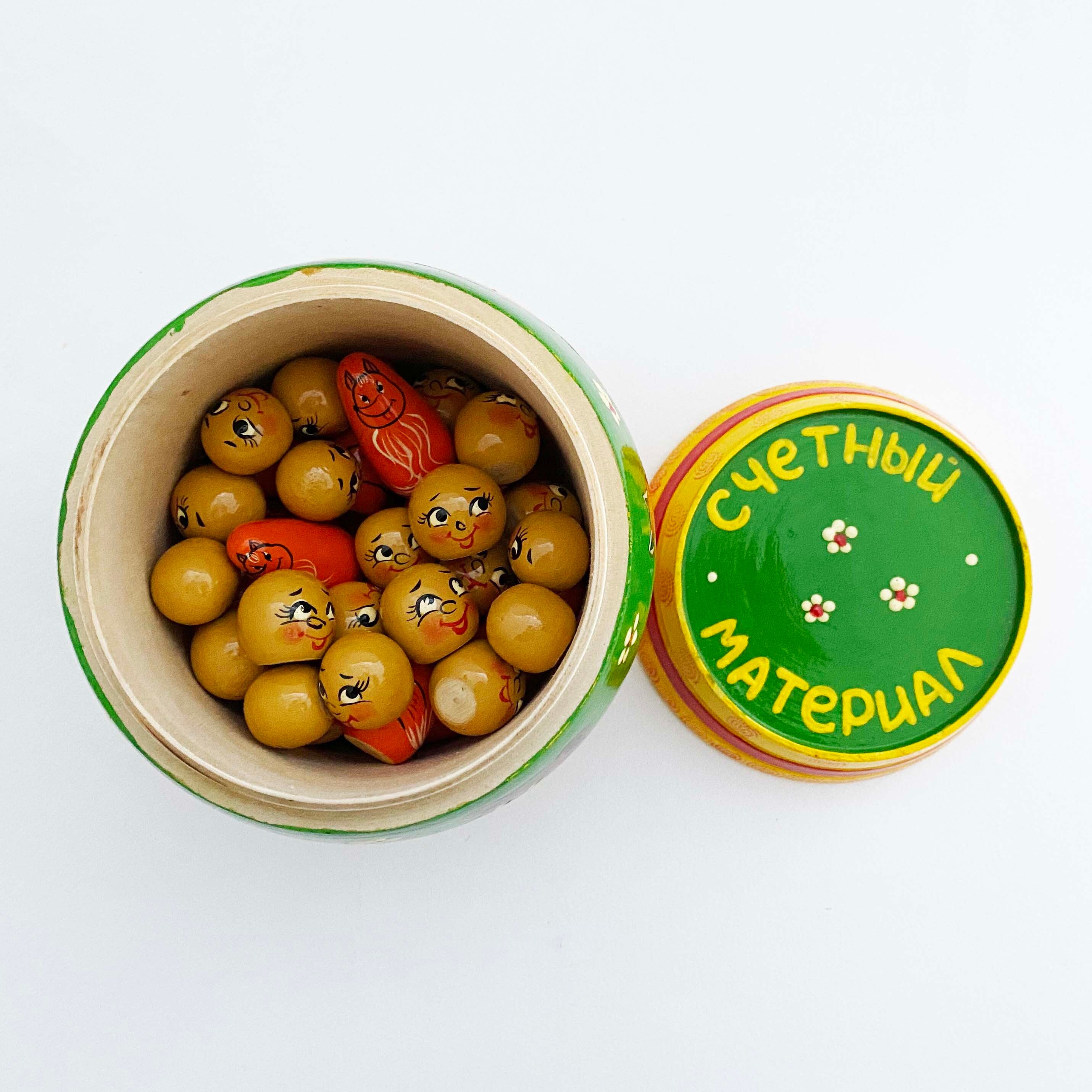 ホフロマ産 知育木地玩具 / おだんごパン(動物&パン40個入り)