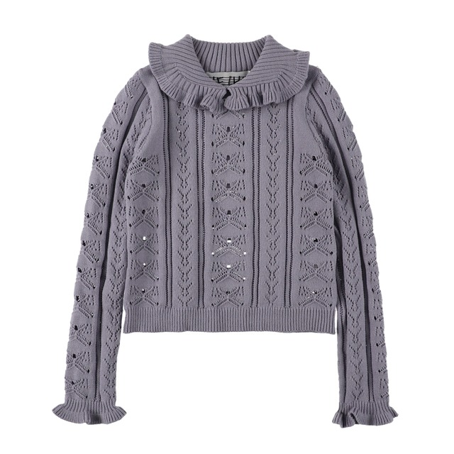 フリルニット　GRAY