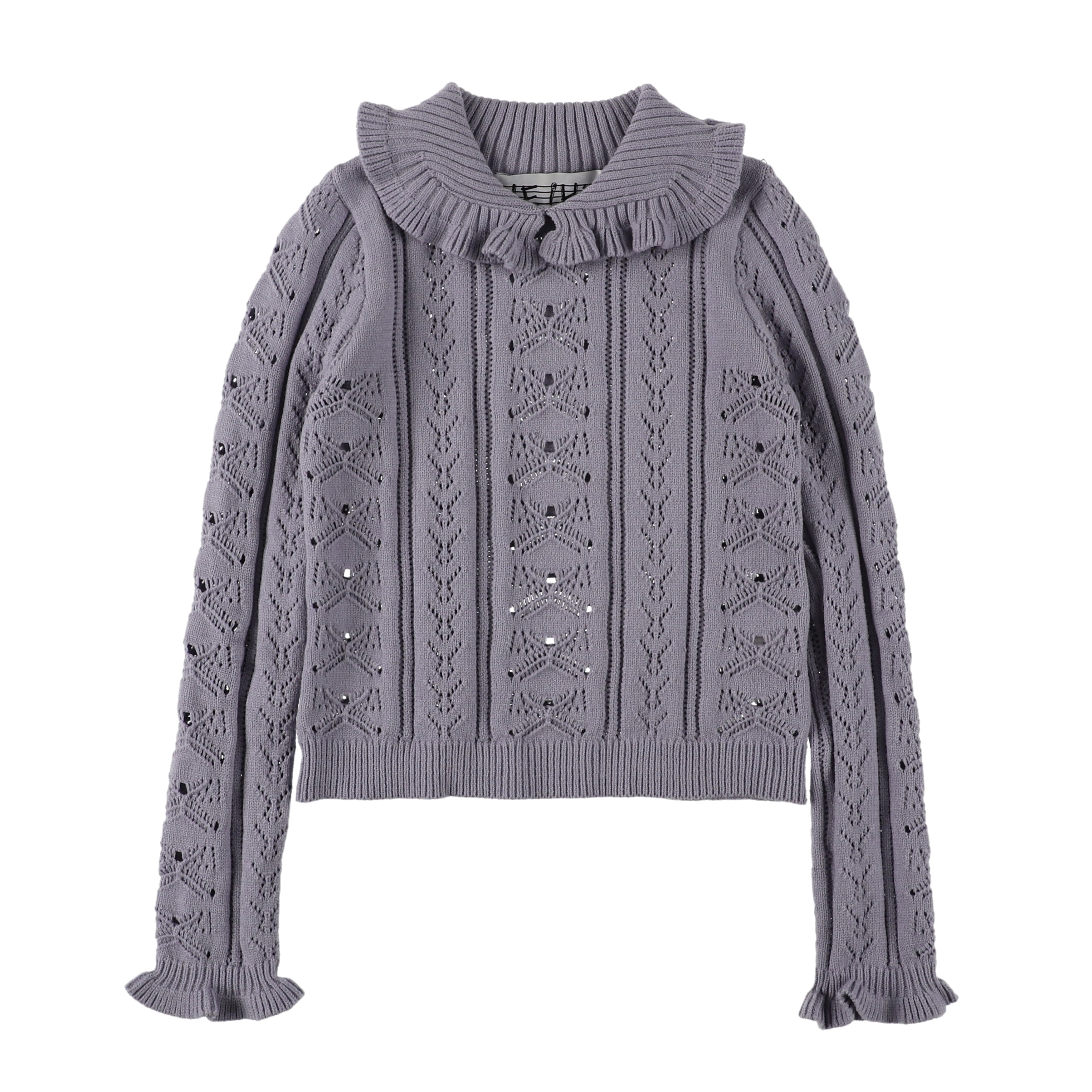 フリルニット GRAY