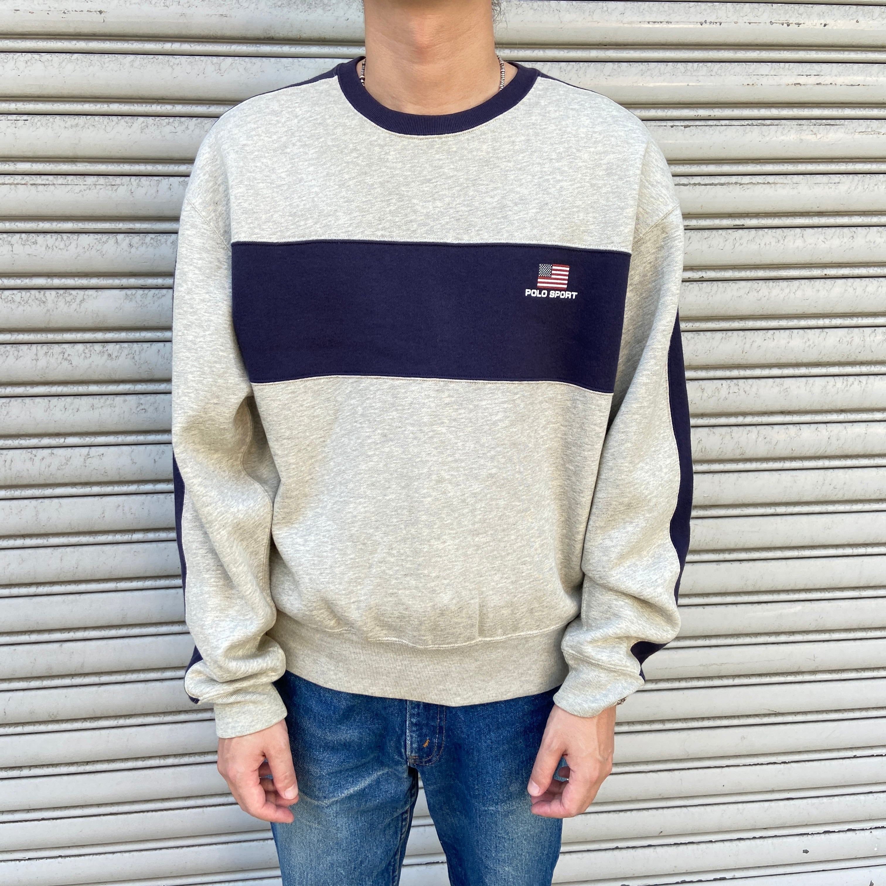 90s polosport ポロスポーツ ニット ブルー ロゴ