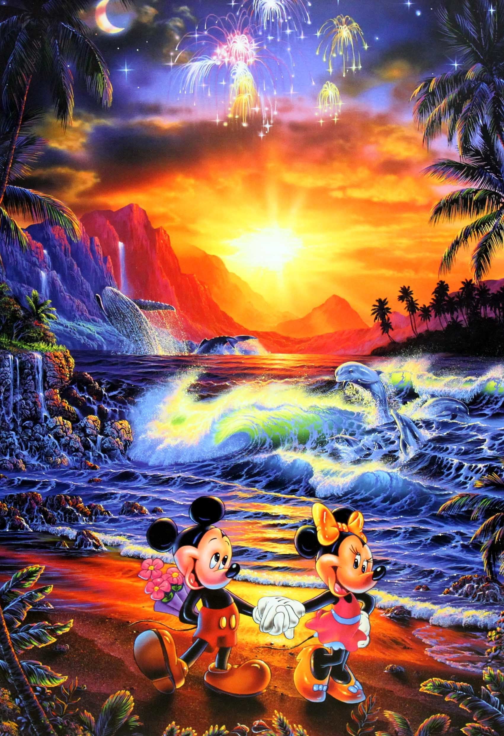 ラッセン&ディズニー ミッキー&ミニー マリンアート「シーサイド  