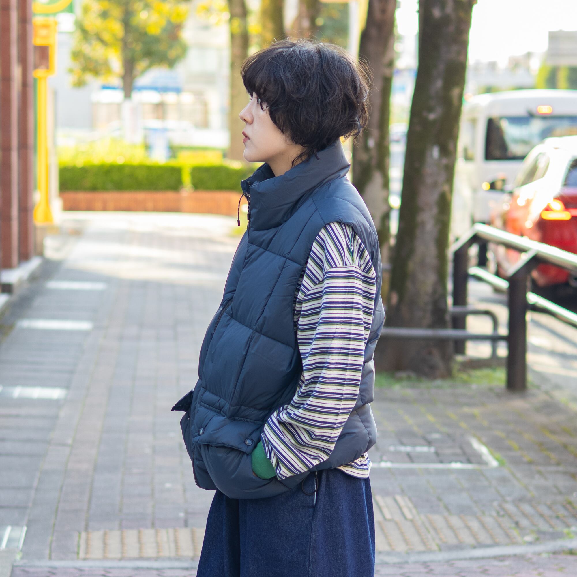 L/S STRIPE TEE / ロングスリーブ ストライプ ティー / H.GREY×NAVY