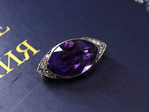 アメジスト　アンティーク　オーバル　925 silver ブローチ アメジスト アンティーク オーバル 925 silver ブローチ