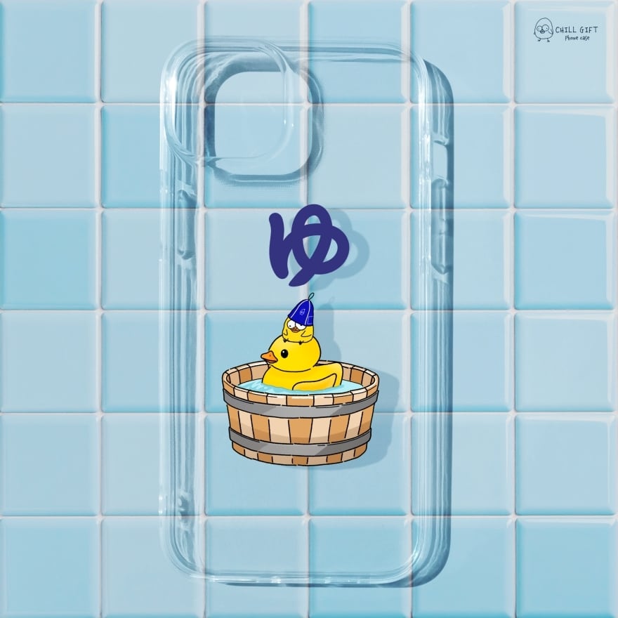 チルさん×銭湯 まん丸ひよこのスマホケース iPhone Android クリアケース ハードケース ソフトケース ポリカーボネート TPU