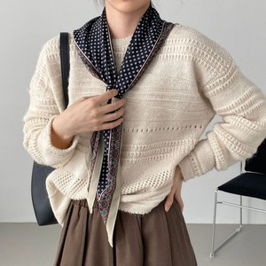 openwork crew neck knit　J00207