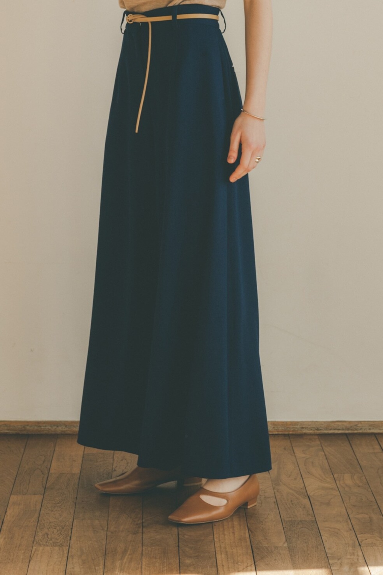 CLANE クラネ　GEORGETTE LOOSE WIDE PANTS