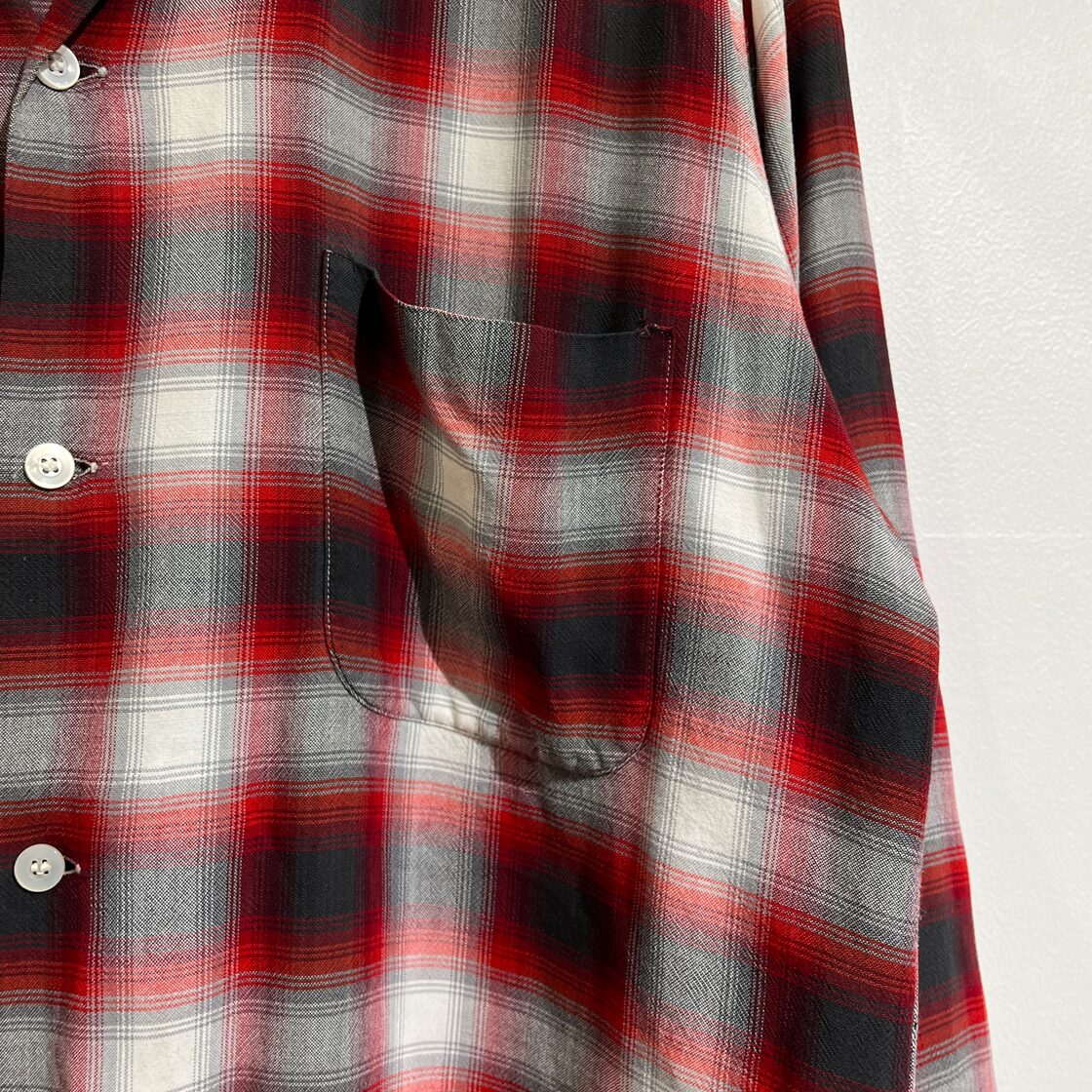 60s TOWNCRAFT Ombre Check Rayon Shirt 60年代 タウンクラフト 