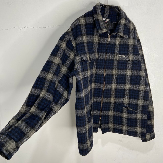 90s USA製 POLOJEANS ラルフローレン チェック柄ウールジャケット