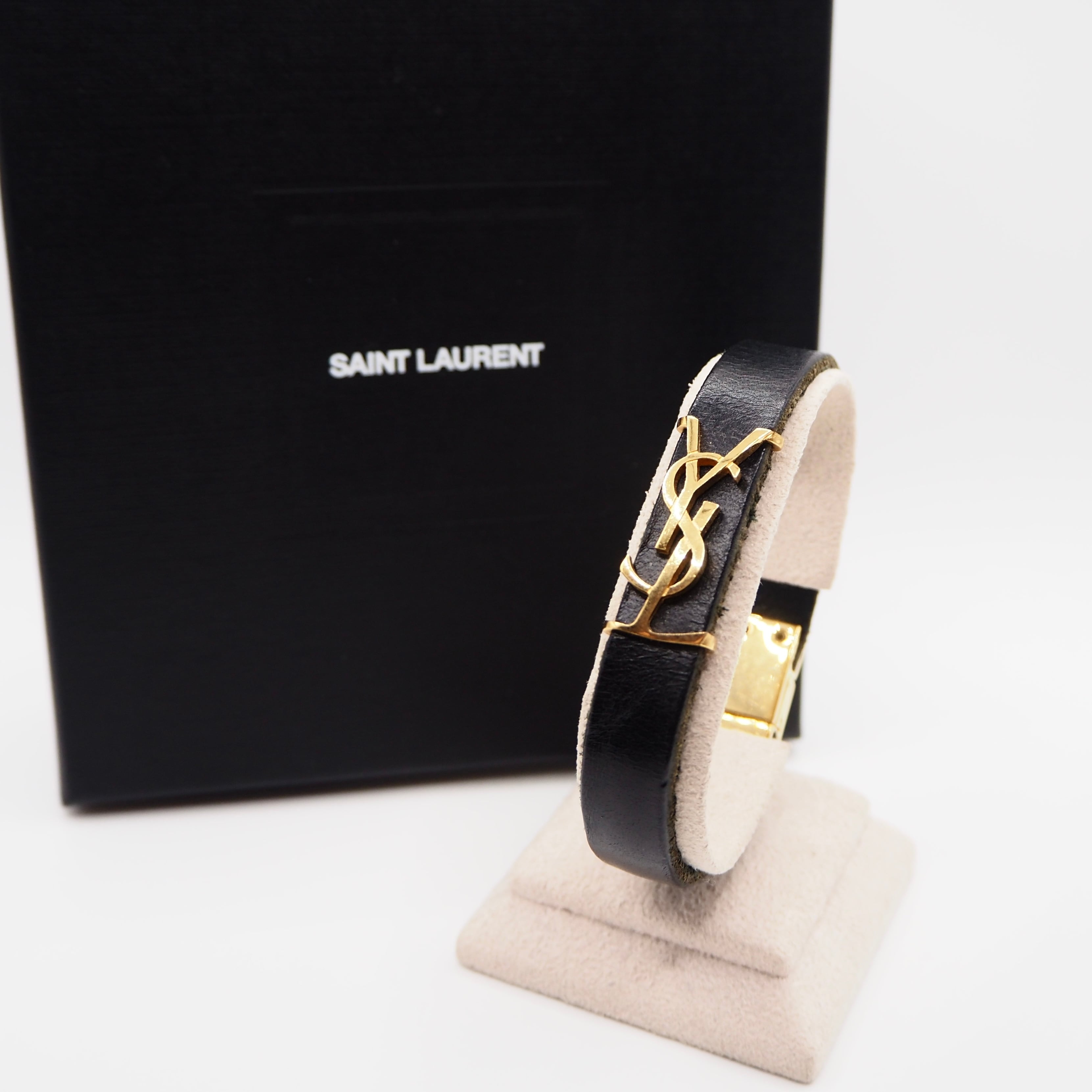　サンローランパリ　ブレスレット　カサンドラ　オピウム　レザー　現行 SAINT LAURENT PARIS カサンドラ オピウム レザー ブレスレット サン