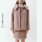 淡彩の格子が揺れる余韻：チェックブレザーコート《XU0286》