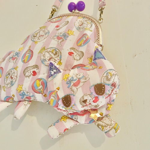 Dreaming violet おさんぽにゃんこ　がま口ポシェット  ドール　