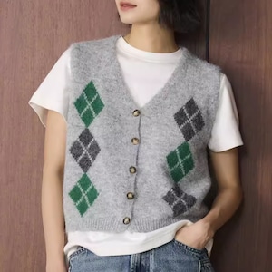 2色/アーガイルニットベスト ・20626 2色/アーガイルニットベスト ・20626