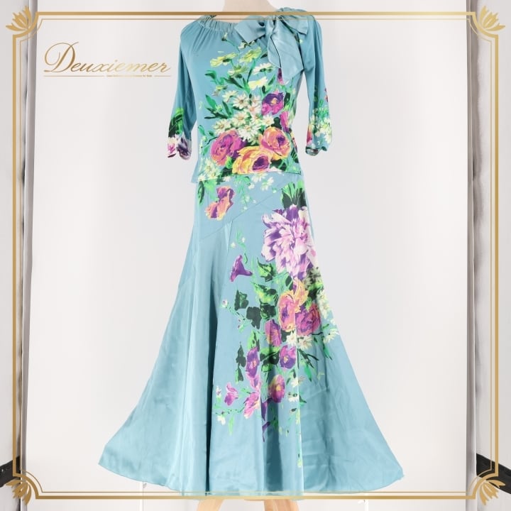 フラダンス 衣装 ワンピース ドレス グリーン系 フラ ダンス 光沢 黄緑