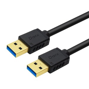 【人気】DTECH USB 3.0 ケーブル 2m タイプA-タイプA オス-オス 金メッキコネクタ搭載 ブラック