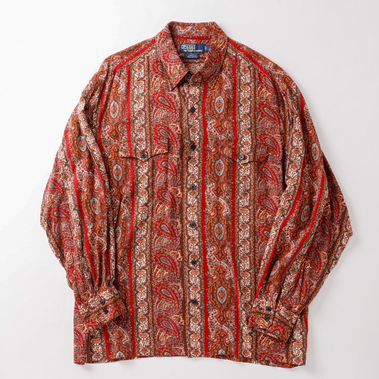 極美品】90s Ralph Lauren special rayon shirt big size L/S 