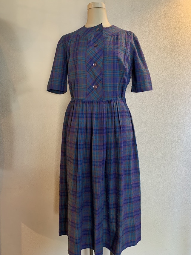 1960's Short Sleeve Check One-Piece