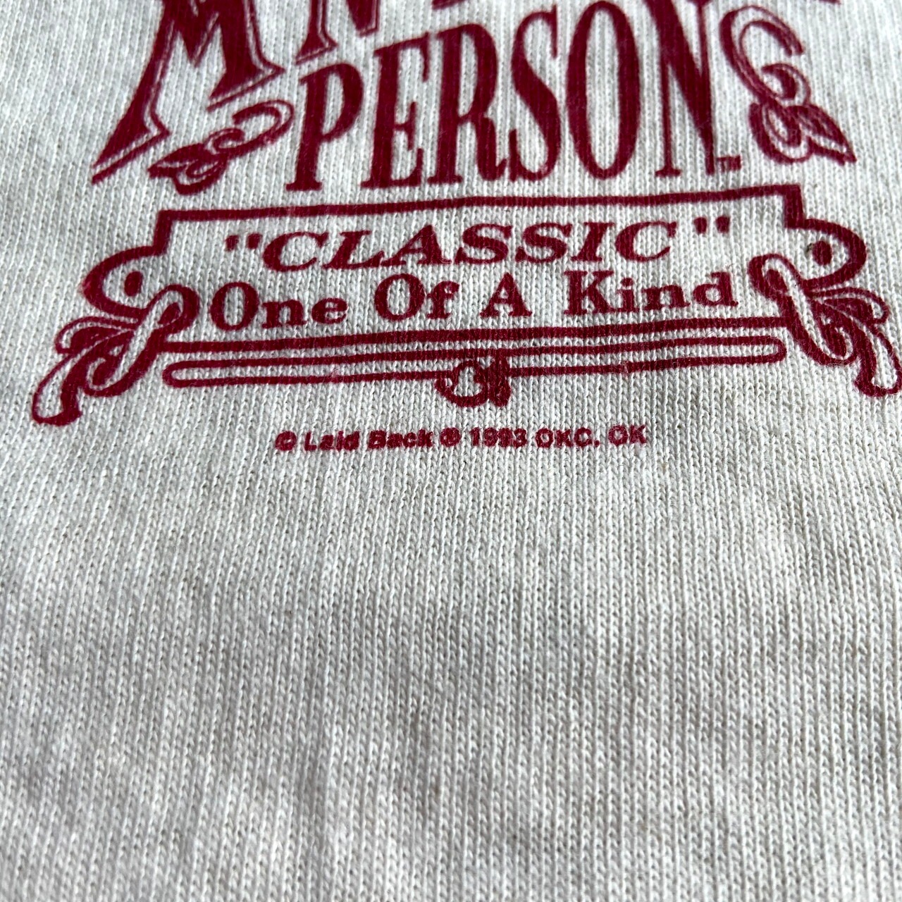 90年代 USA製 GENUIE ANTIQUE PERSON ロゴプリントTシャツ メンズL 