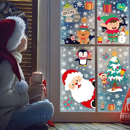 9シート クリスマス ウィンドウステッカー クリスマスステッカー 剥がせる 9シート クリスマス ウィンドウステッカー クリスマスステッカー 剥が