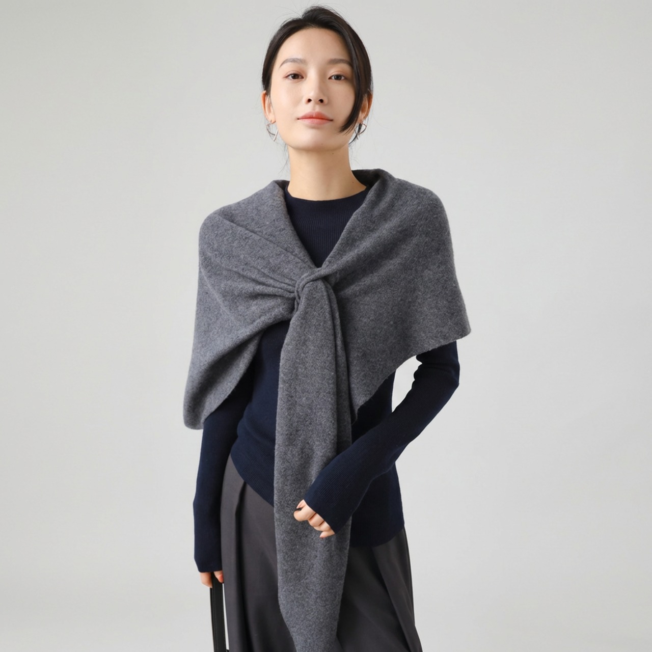 ウールニット三角ストール   4colors  26048・画像7