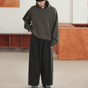 チェックフリース ワイドパンツ N3464