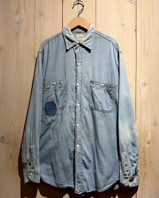 【a.k.a.C.a.k.a vintage】50's “PENNEY'S BIG MAC”Repair × Aging Vintage Chambray Shirt