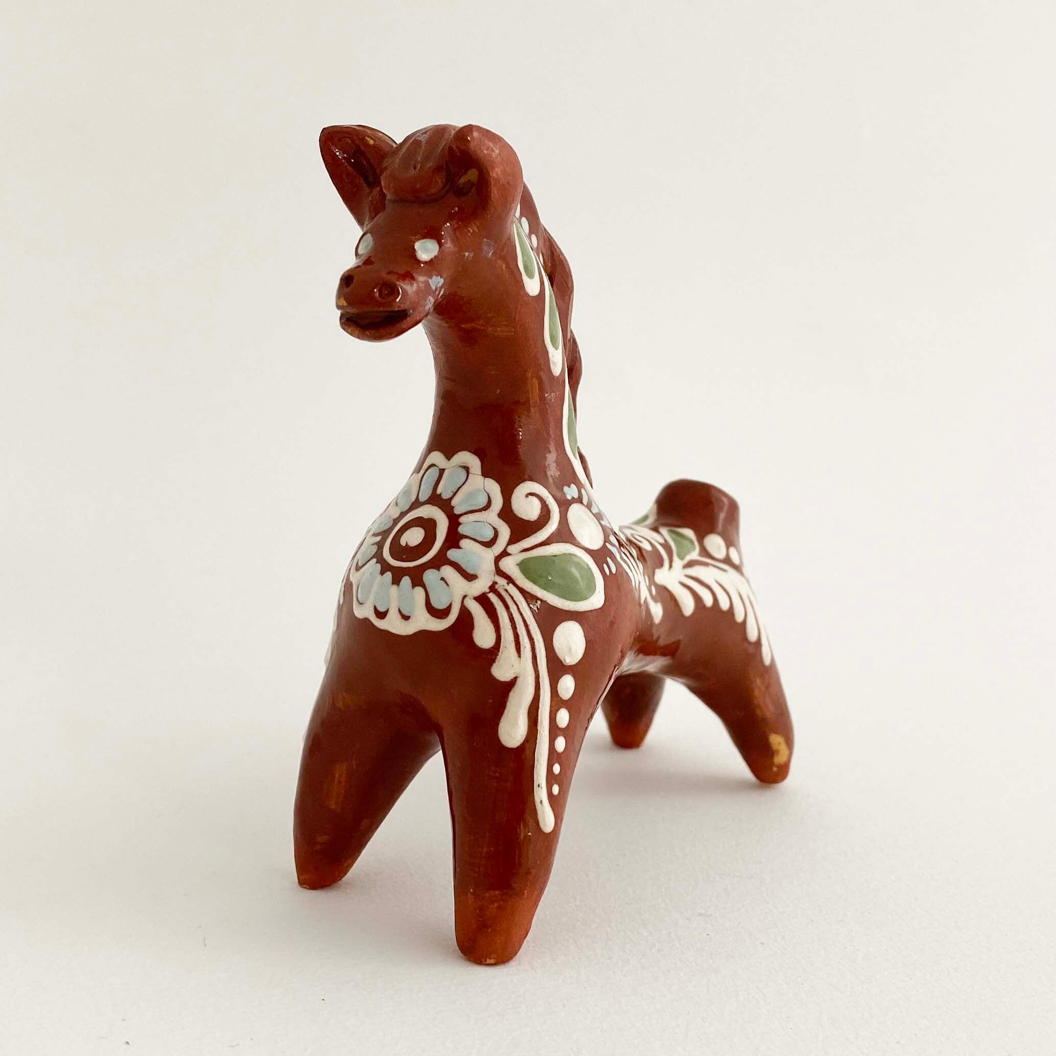 ウクライナ産 オピシュニャ土人形(馬 水色の目)