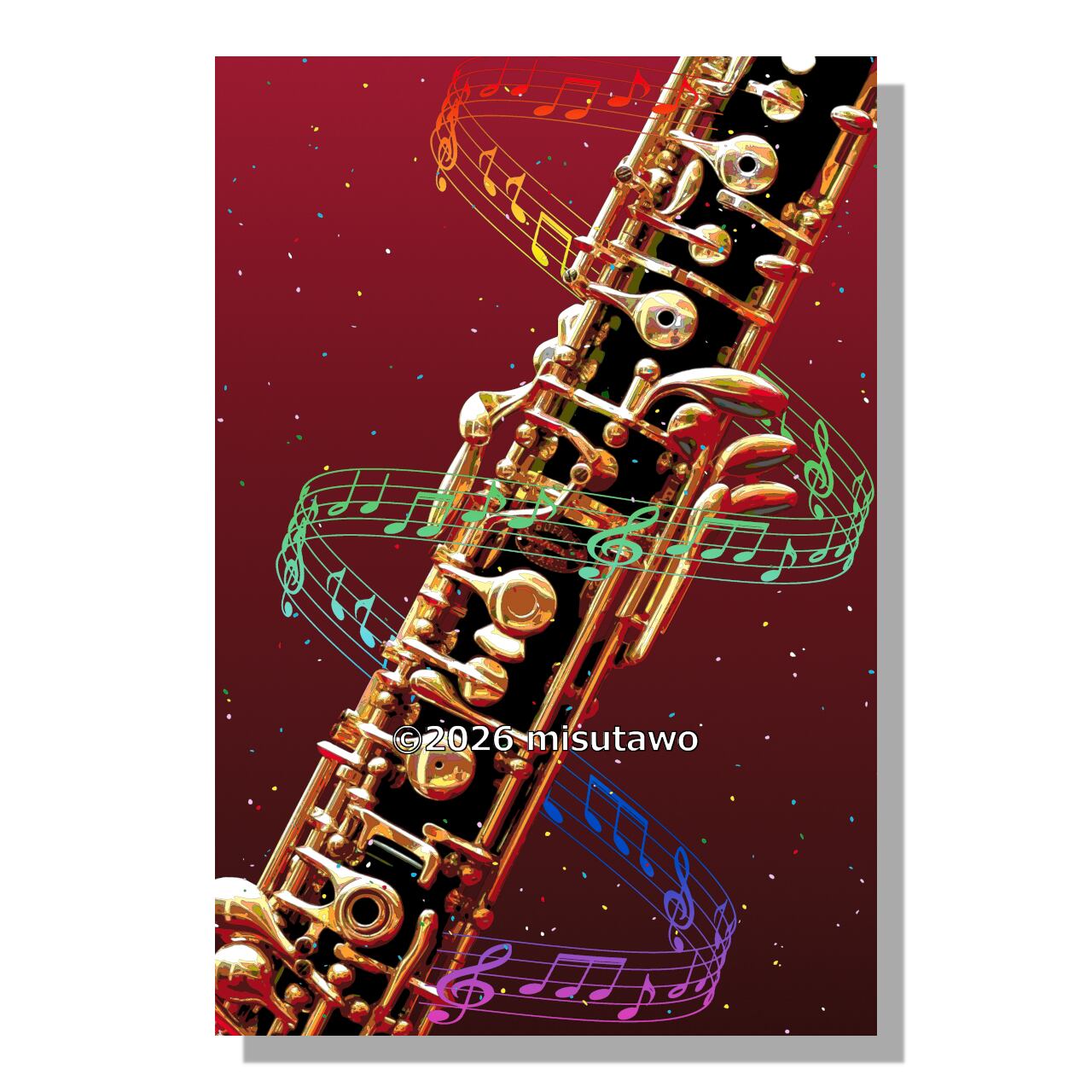アートポスター】楽器シリーズ オーボエ（作品No.731） 音楽アート