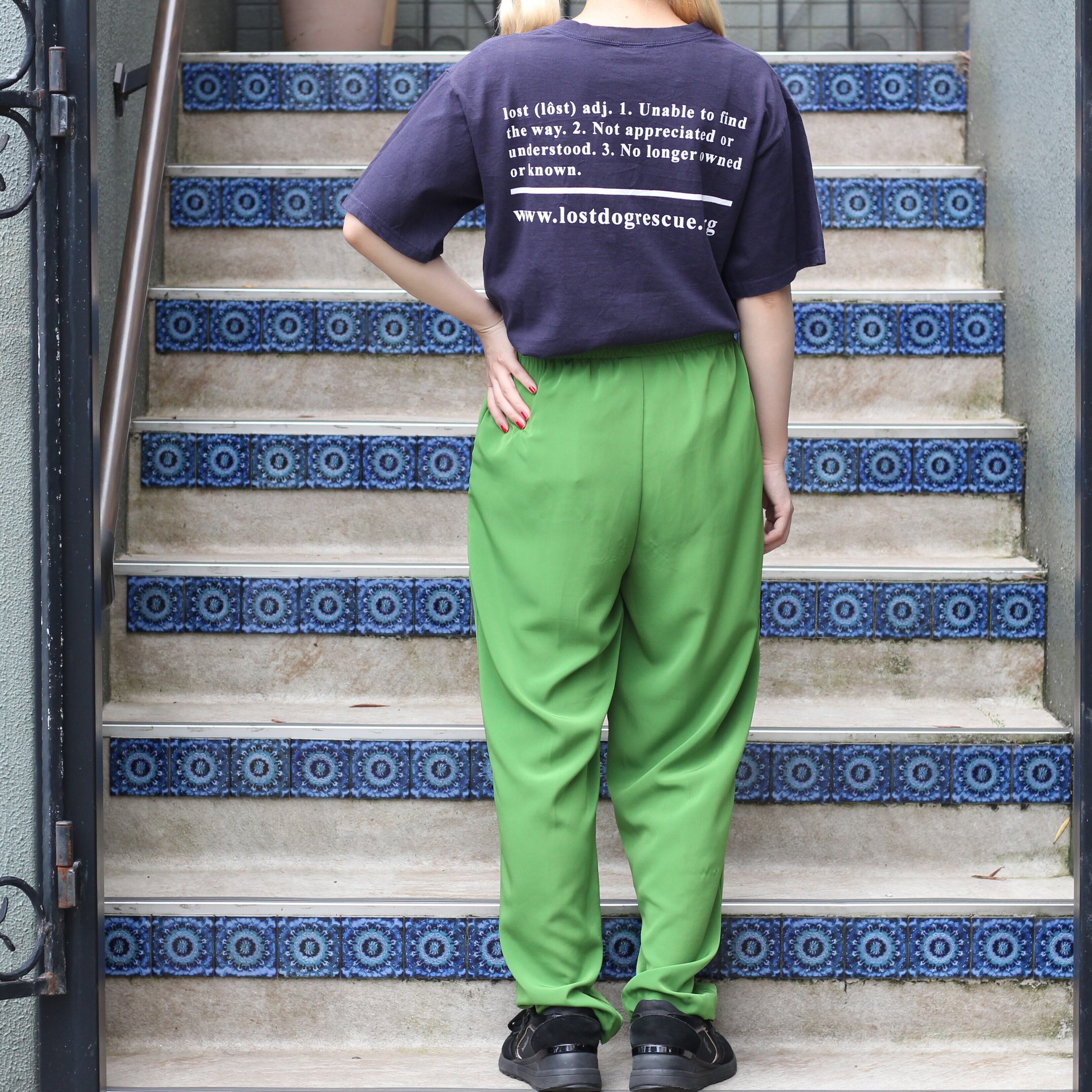 USA VINTAGE MAGGIE SWEET GREEN COLOR EASY PANTS/アメリカ古着 ...