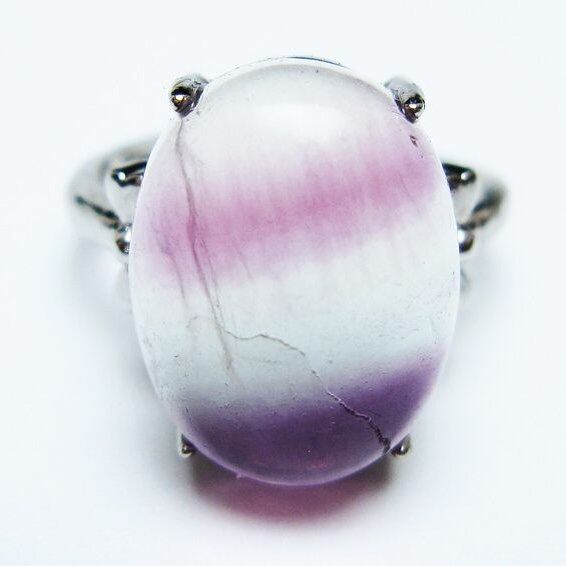 フローライト リング 蛍石 指輪 フリーサイズ 15号 一点物 メール便可 [M便 1/20] 115-7040