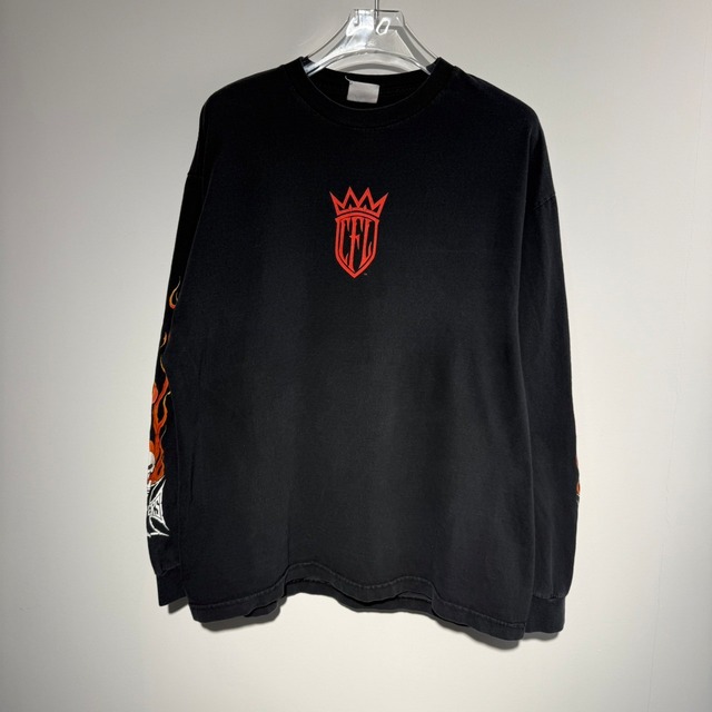 West Coast Choppers	"  Arm Skull flame L/S Black Red" AAA Fits XL【A10-215】