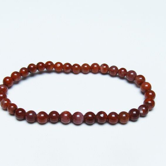 ナンホーンアゲート ブレスレット 5mm 南紅瑪瑙 ブレス 一点物 メール便可 [M便 1/10] 111-42165
