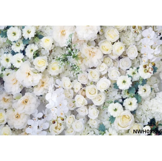 【おうちスタジオ】壁いっぱいのお花 ホワイト（幅150cm×高さ100cm）