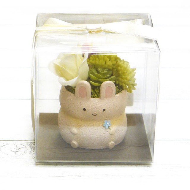 【hana日和】造花寄せ植えアニマル（ぶた）/インテリア