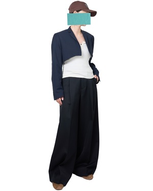 ssstein "WOOL KERSEY EXTRA WIDE TROUSERS〔BLACK〕"
