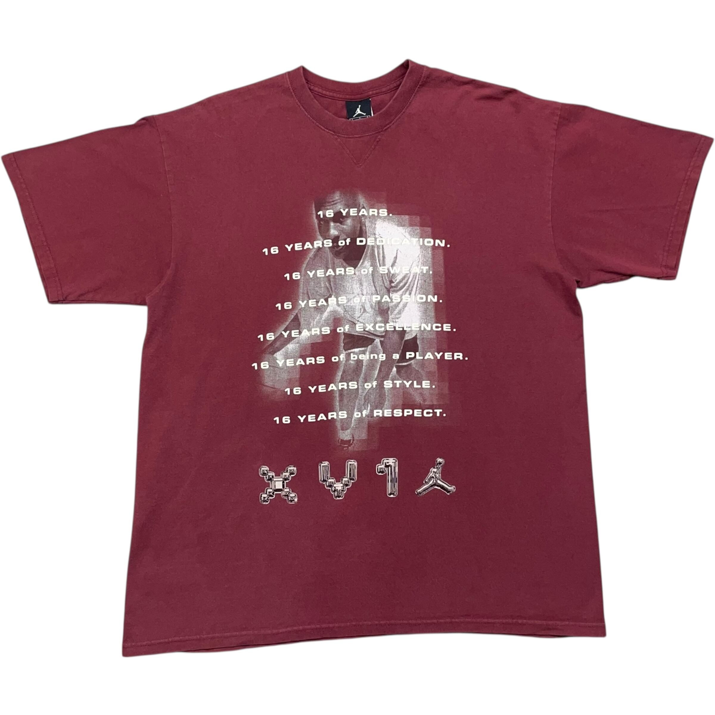 《L》 NIKE ナイキ AIR JORDAN Tシャツ マイケルジョーダン プリント バーガンディ 90年代 vintage no.7881
