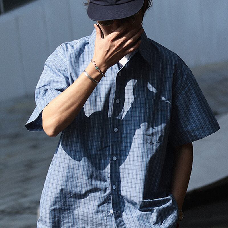 DetourStudio着回し万能チェック柄半袖シャツ | mblueshop