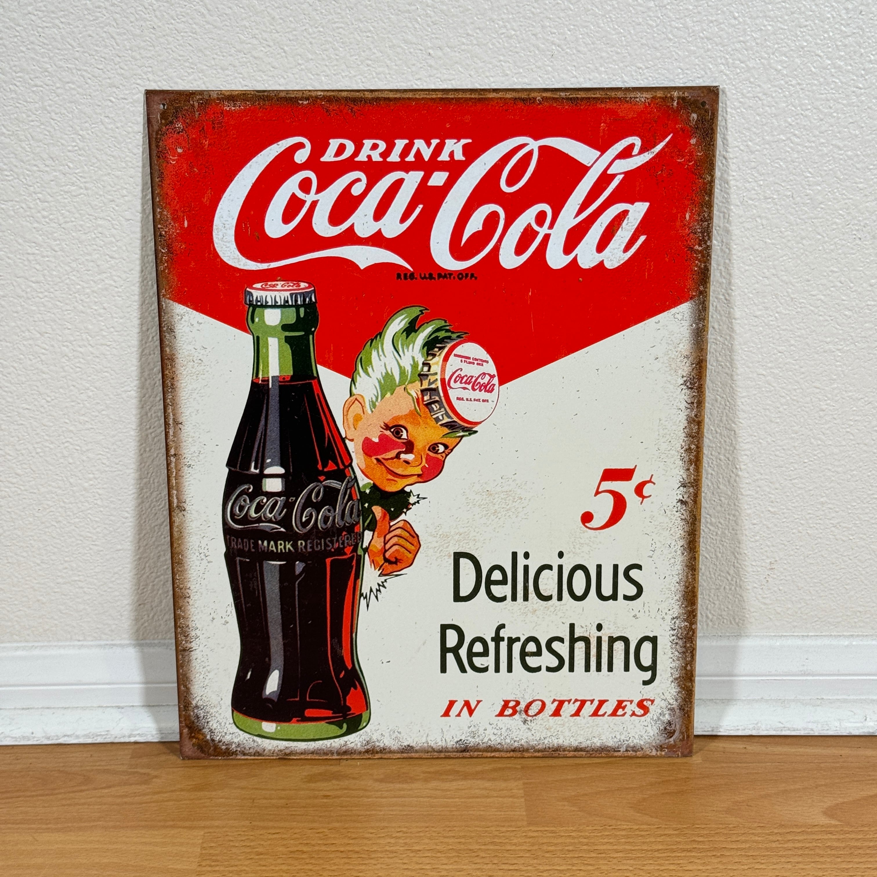 コカ コーラ 昭和レトロ ホーロー看板 赤ロゴ ヴィンテージ アメリカン