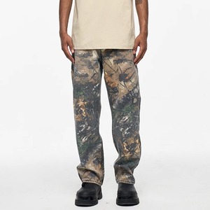 【DRIP5221】D/B Camouflage Printed Straight Denim