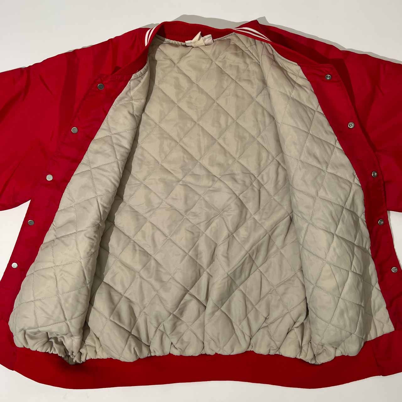 80s 90s USA製 ビンテージ HARTWELL ハートウェル バックプリント スタジャン ジャケット XL~程度 /レッド/メンズ/オールド