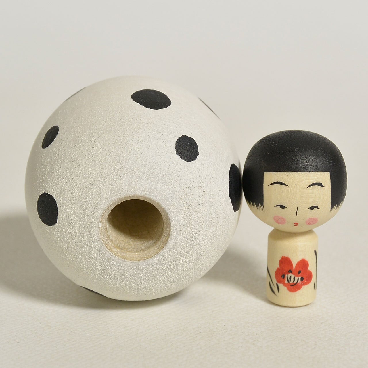 豆大福ちゃんこけし 約1.5寸 約4.5cm 鈴木明 工人（作並系）#2412