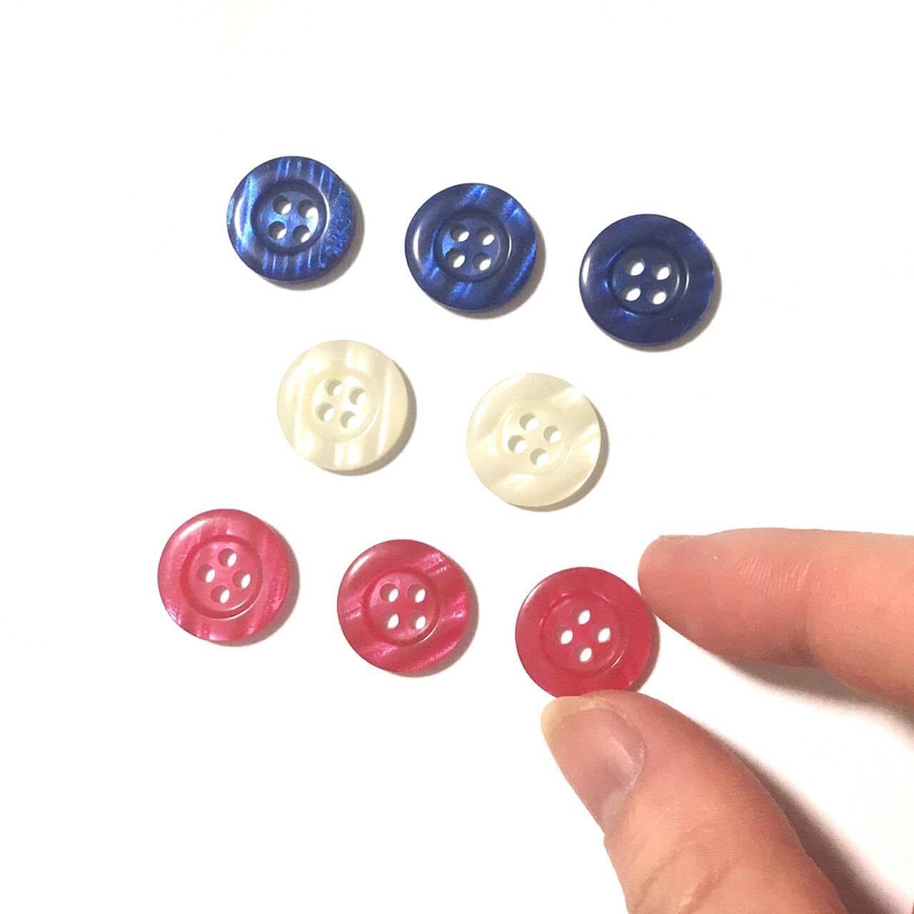 4つ穴ボタンアソートパック 15mm（8p） | Dua-アクセサリーパーツショップ