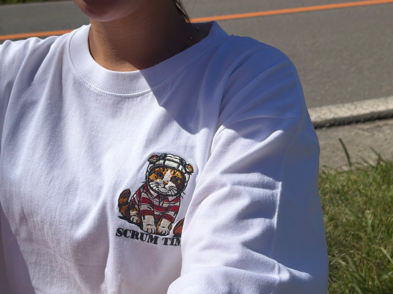 RUGBY BABY CAT 刺繍Tシャツ　ホワイト