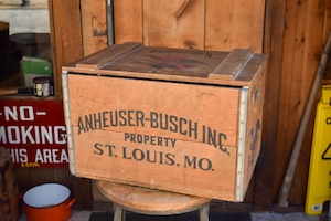 USED 70s "BUDWEISER" Vintage Wooden Crate -02281