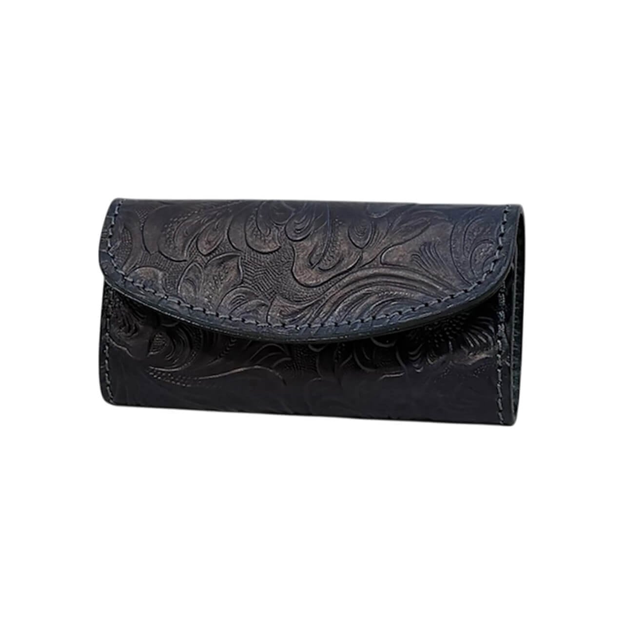 Re-ACT / Indigo Flower Key Case - 藍染レザー(フラワー) キーケース