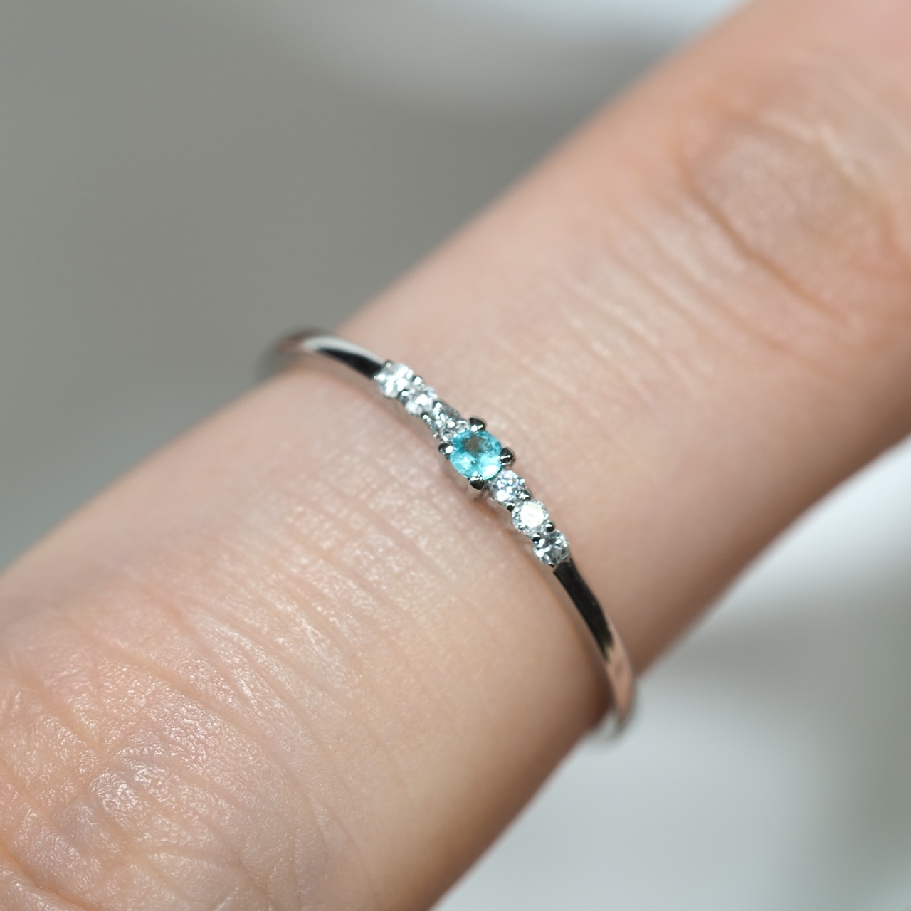 パライバトルマリン ブラジル産 リング 0.03ct D0.048ct pt900 Paraiba Tourmaline