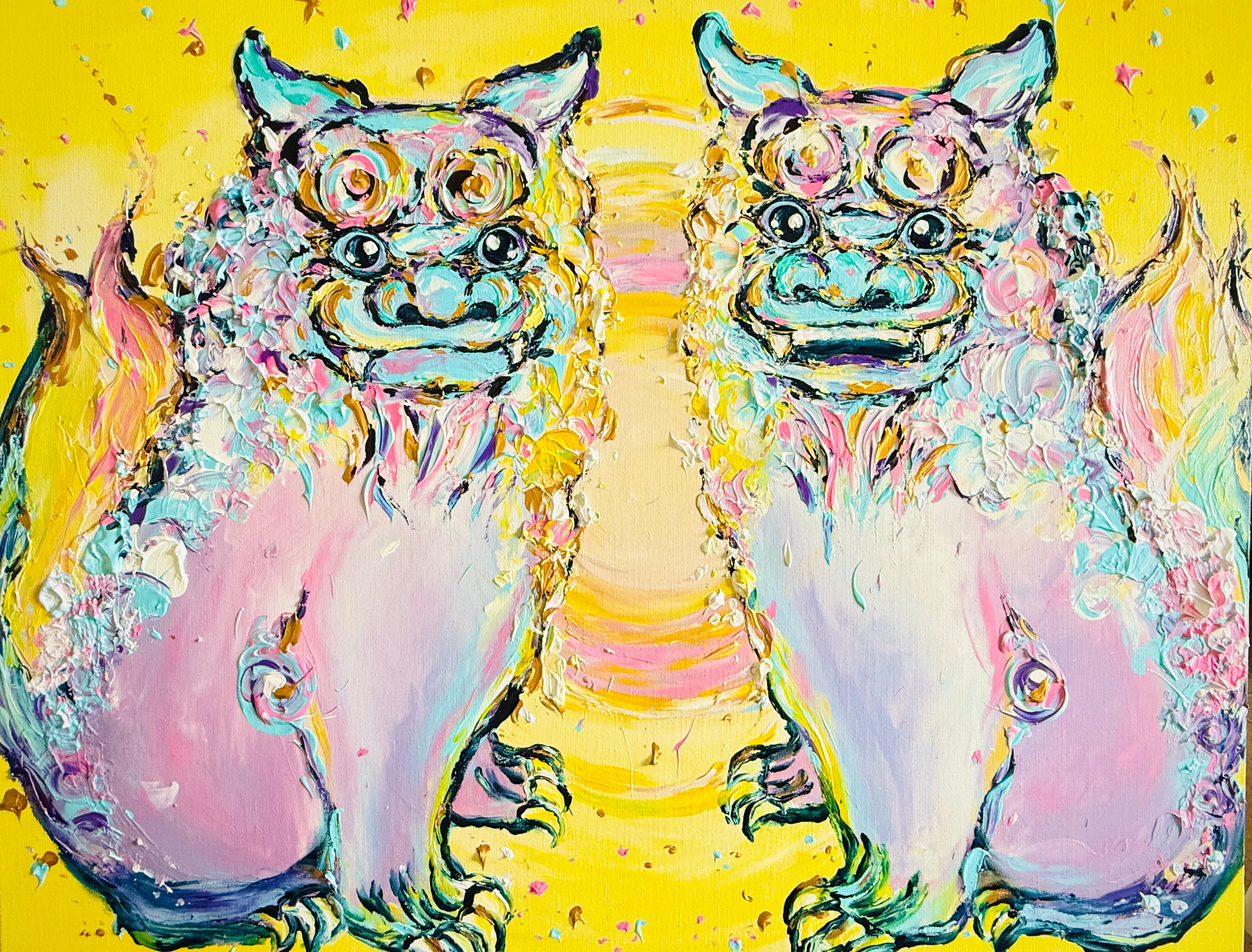ムササビ」 和紙にアクリル * 絵画 イラスト 現代アート 動物 ミニ額